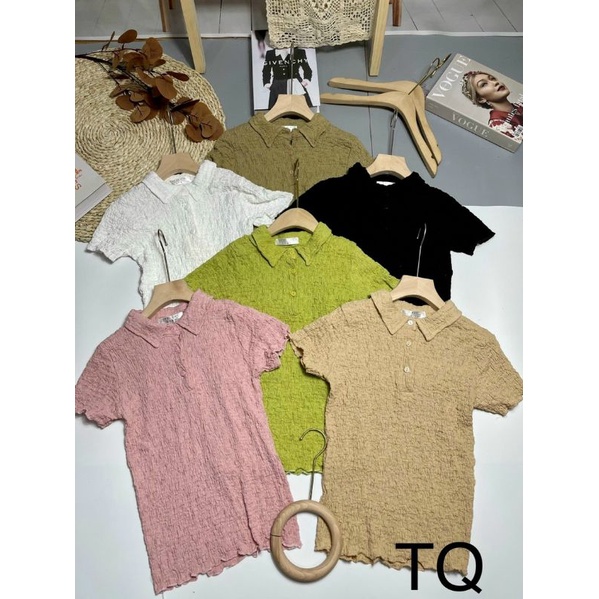 Áo nhăn sốp cổ đức