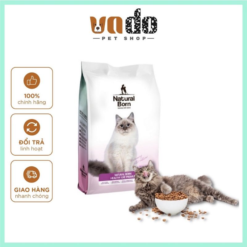 Hạt dinh dưỡng cho mèo Natural Born - Thức ăn cho mèo Natural Born cao cấp bao thơm ngon, bổ dưỡng