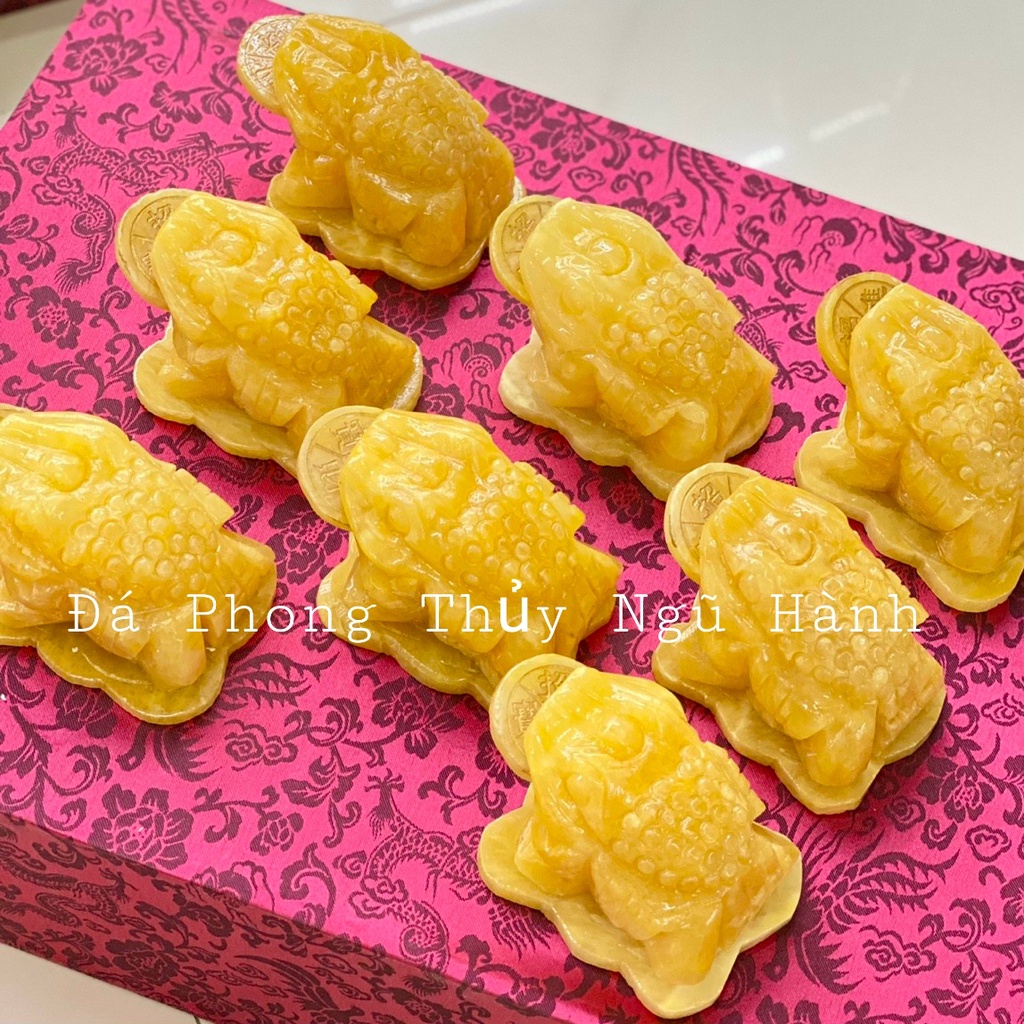 Cóc ba chân, Thiềm Thừ phong thủy Đá Ngọc Hoàng Long - Dài 12cm & 15cm