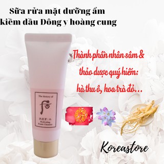 Sữa rửa mặt Whoo hồng cấp ẩm kiềm dầu 40ml tách set không hộp