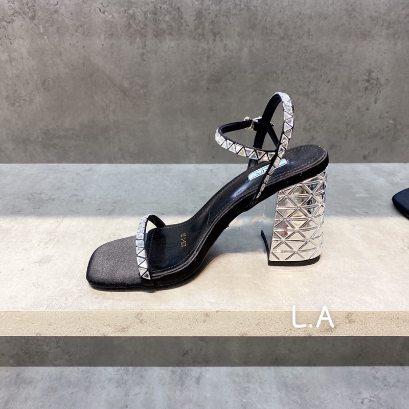 Sandal cao gót pra da đá qccc fullbox