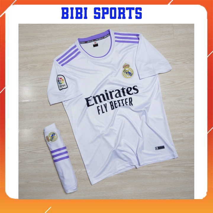 Áo bóng đá banh in tên bộ quần áo đá bóng nam Real BIBI SPORT đồ thể thao trẻ em thun lạnh mới nhất 2021-2022