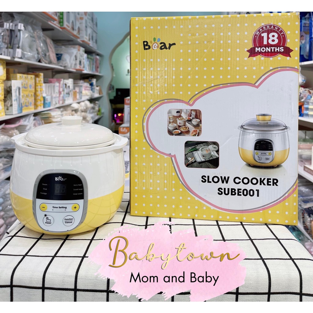 Nồi Nấu Cháo Chậm, Nồi Hầm Đa Năng BEAR Model SUBE001 Dung Tích 0,8L Bản Quốc tế Bảo Hành 18 Tháng Chính Hãng