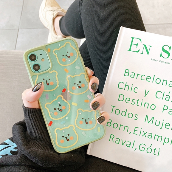 Ốp iphone - Ốp lưng viền Gấu vẽ tay kim tuyến 6/6plus/6splus/7/8/7plus/8plus/x/xs/xsmax/11/11promax- Awifi Case S3-7 | BigBuy360 - bigbuy360.vn