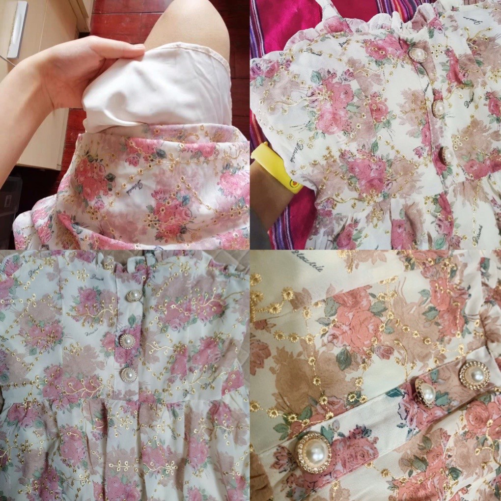 ♥️Đầm,Váy Hoa Hồng Maxi VintageSize S->2XL đi biển