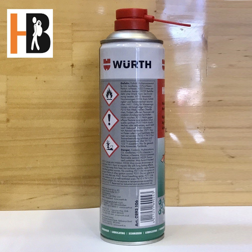 Mỡ Bò Nước Bôi Trơn Chịu Nhiệt Wurth HHS 2000 (500ml) | HIBUCENTER |