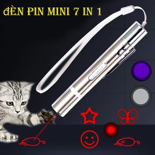 Đèn pin led bút mini bỏ túi đa chức năng 7 in 1 bằng thép không gỉ sạc cổng usb