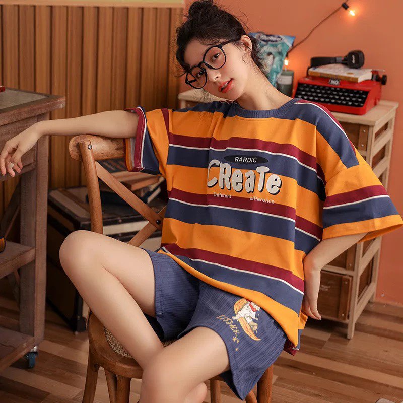 [SẴN] Đồ ngủ ngắn, đồ mặc ở nhà Quảng Châu, pijama bông cotton thoáng, style Hàn Quốc họa tiết dễ thương | BigBuy360 - bigbuy360.vn