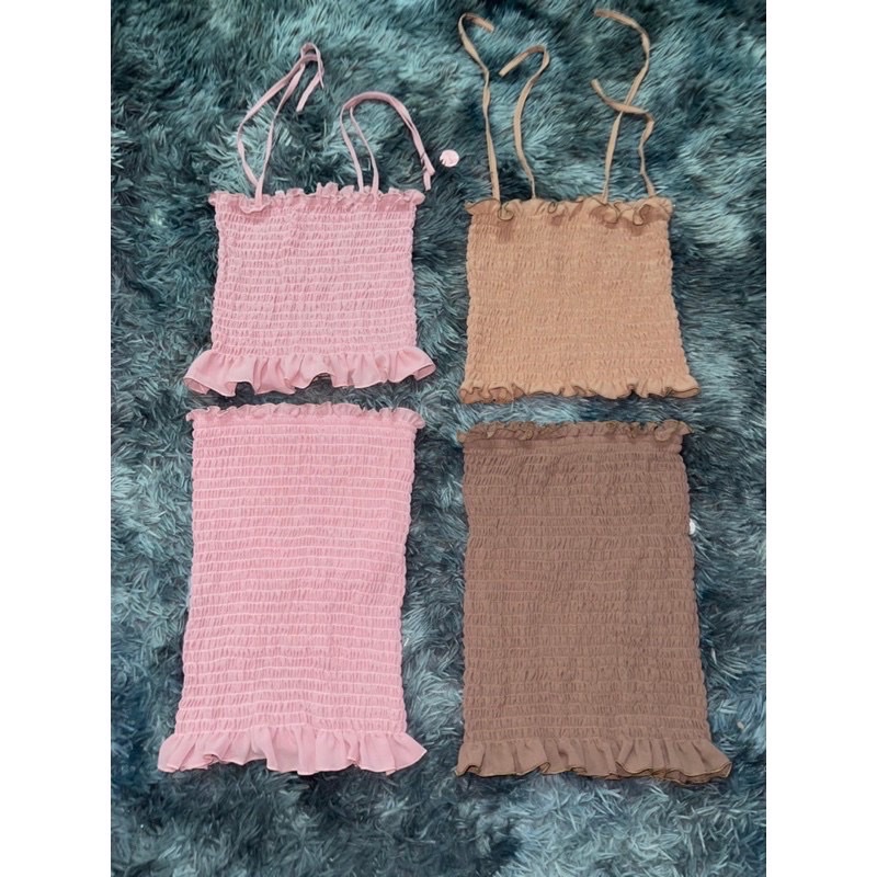 SET ÁO 2 DÂY VÁY NHÚN ( HÌNH THẬT Ở CUỐI ) | BigBuy360 - bigbuy360.vn