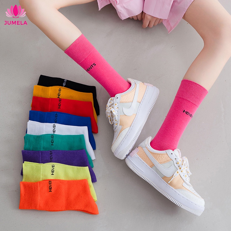 Tất vớ nữ cổ cao thể thao nhiều màu cute thời trang cao cấp movement phong cách thời trang hàn quốc JUMELA TN01