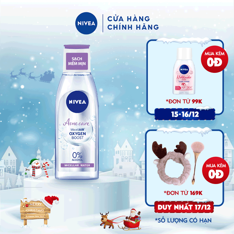 Nước tẩy trang Nivea cho da mụn Acne Care Makeup Clear Micellar Water 200ml