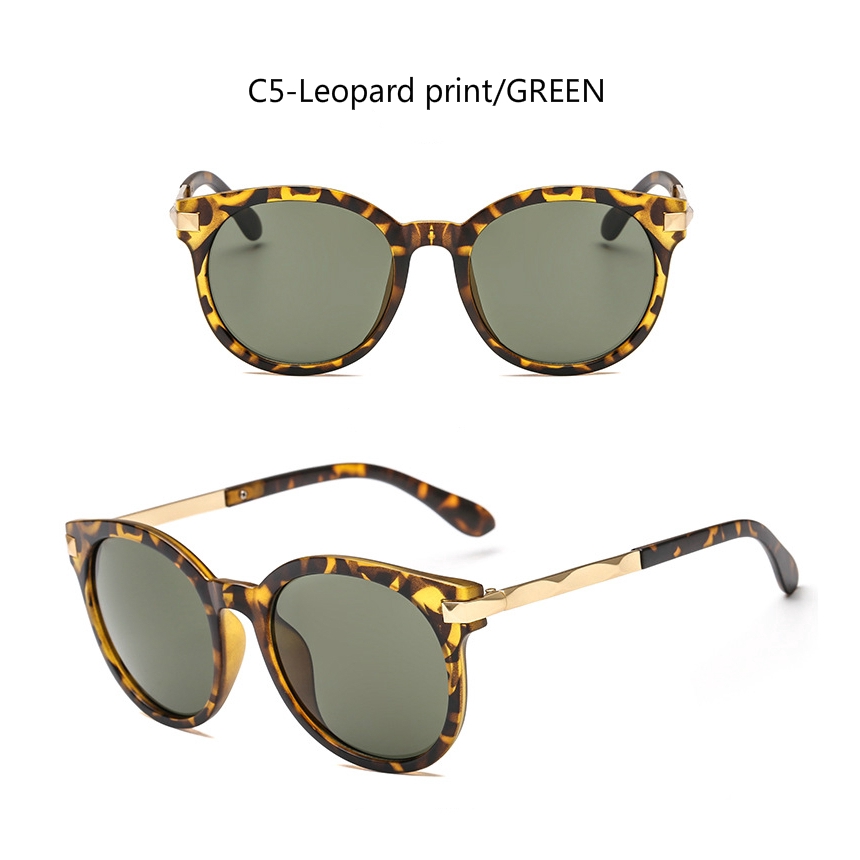 Kính mát gọng phối kim loại dạng tròn thời trang Hàn Quốc cho nam nữ