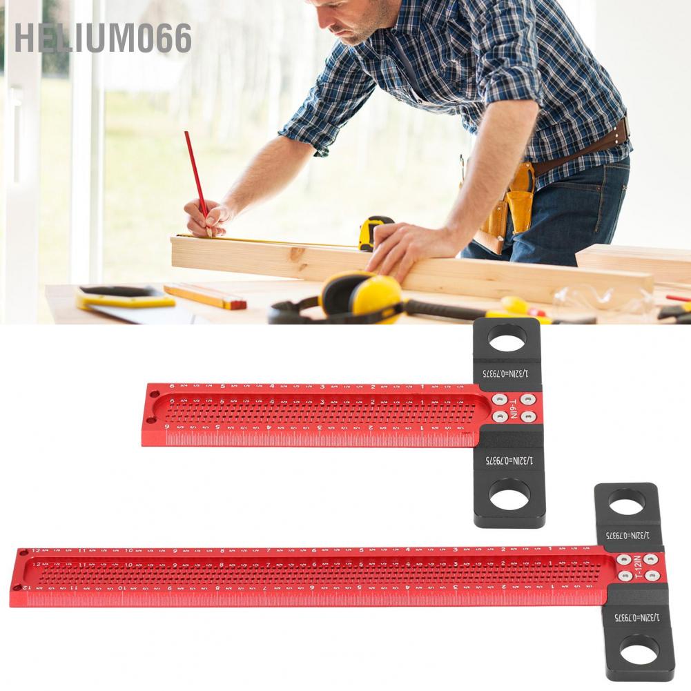 Đánh dấu lỗ T Thước hợp kim nhôm Chống mài mòn Chính xác Lỗ loại Máy đo Scriber để chế biến gỗ Helium066