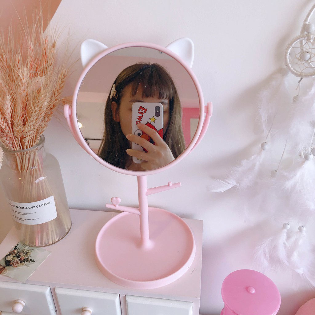 Gương Tai Mèo Tiện lợi Để Bàn xinh xắn Đóng gói chắc chắn