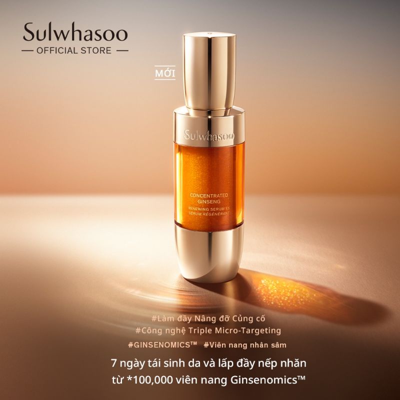 Tinh chất trắng da chống lão hoá từ nhân sâm Sulwhasoo concentrated Ginseng renewing Serum