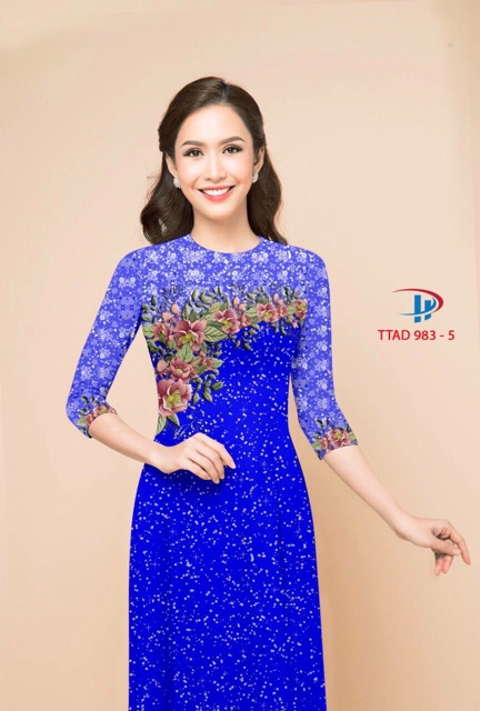 Vải Áo Dài Giả Hoa Thêu Ngực
