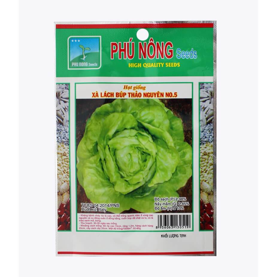 Hạt Giống Rau Xà Lách Búp Phú Nông  hạt giống chắc khỏe, tỉ lệ nẩy mầm cao