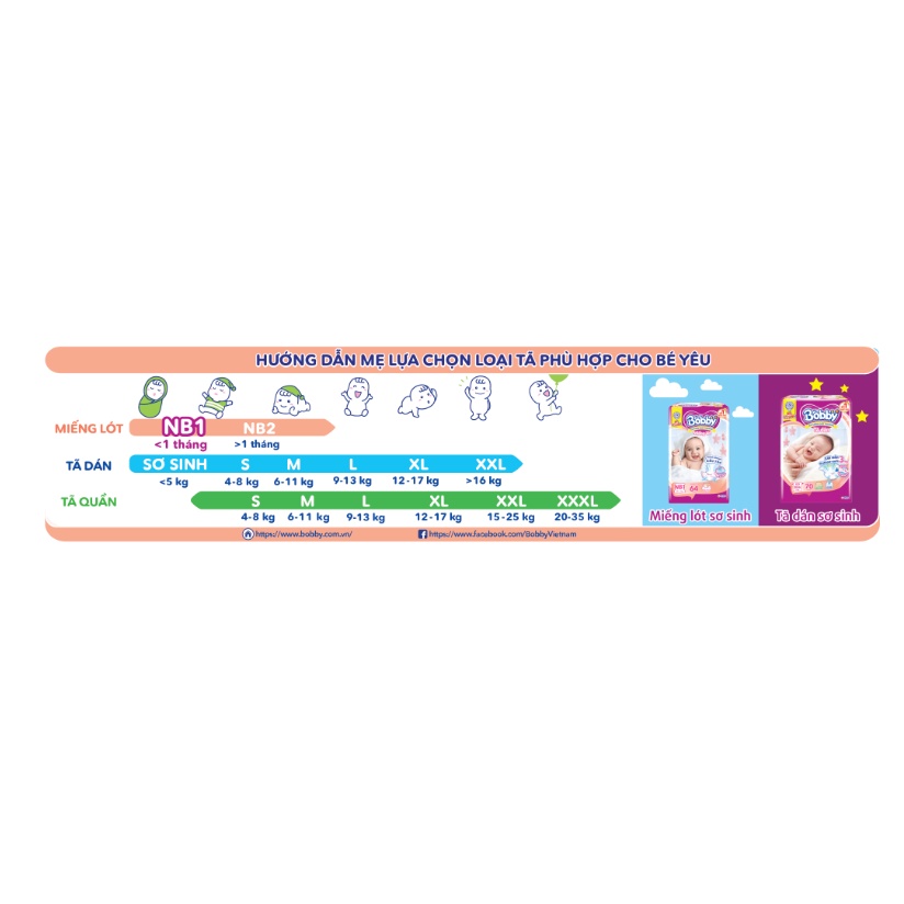 Miếng lót Bobby Newborn 1 108 miếng