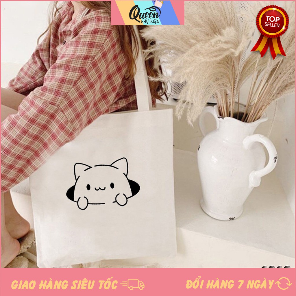 Túi Tote Trắng Vải Canvas Cao Cấp 1016 479 Chuột Hamster Dễ Thương Cực Đẹp