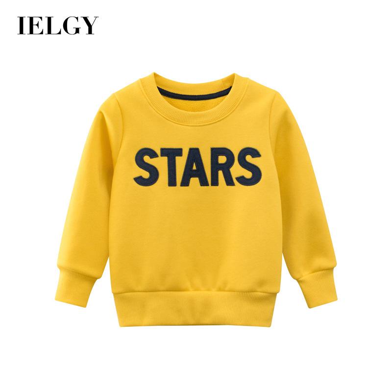 Áo Sweatshirt IELGY vải thoải mái lót lông cừu tay dài thể thao cho bé trai