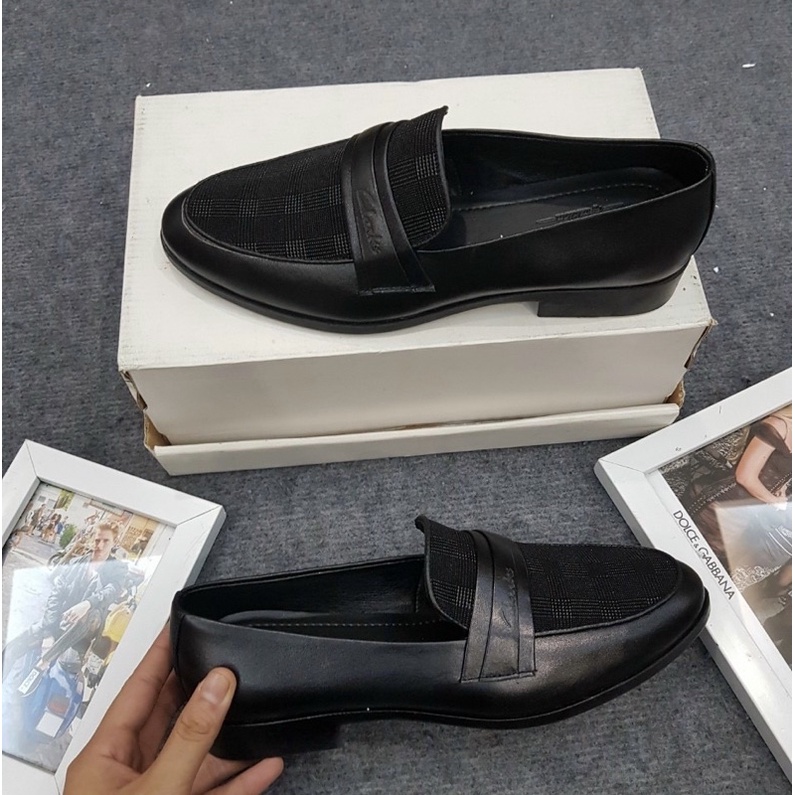 Giầy thời trang nam dáng tây có hoạ tiết trẻ trung, Giầy sục nam có gót phong cách hàn quốc btshop từ 38 đến 42