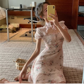 ĐẦM NỮ RETRO THIẾT KẾ SƯỜN XÁM