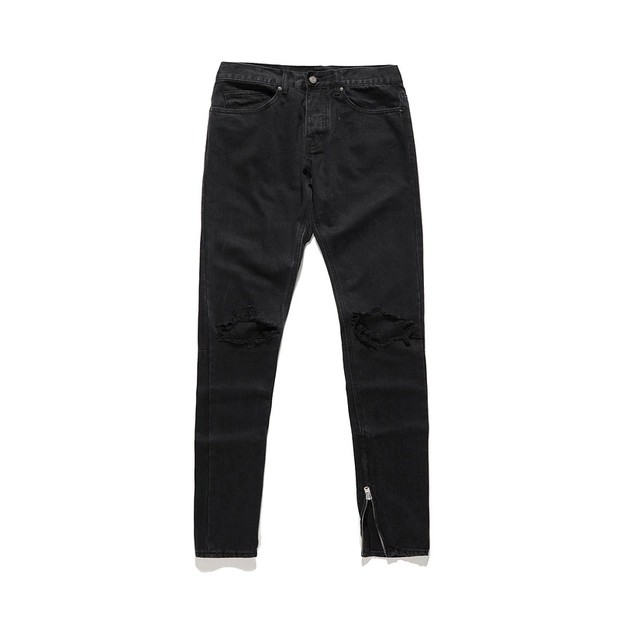 Quần Jeans ZIP Rách gối - Giá sỉ Unisex