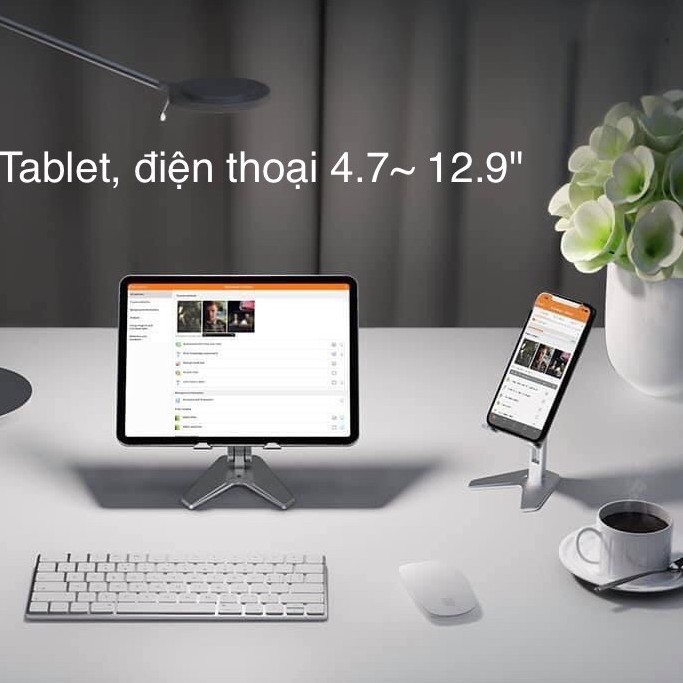 Giá đỡ ipad, máy tính bảng P10, xoay 180 độ, hợp kim nhôm, có thể gấp gọn, dùng cho iPhone, iPad, Samsung - Techroom.vn
