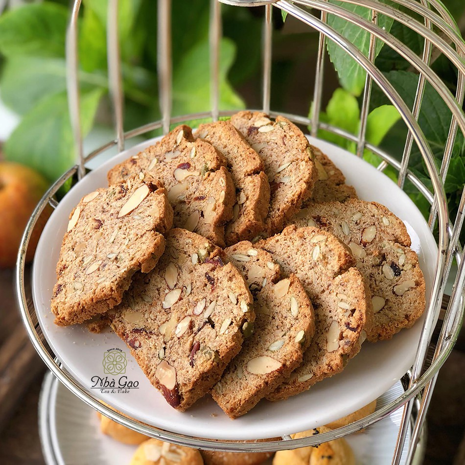 Biscotti Nguyên Cám Cao Cấp Nhiều Hạt - Đường ăn kiêng healthy Isomalt Ít Calo | Thon Foods