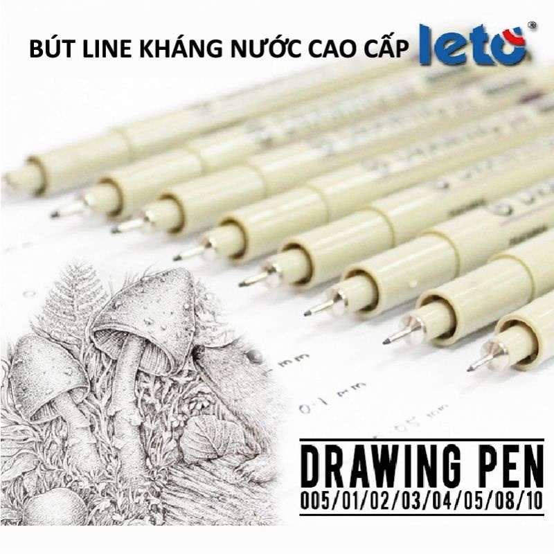 Bút line đi nét kháng nước, bút kỹ thuật, bút đầu kim
