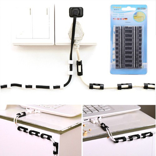 Combo 20 Nẹp Dây Điện Dán Tường Siêu Dính ,Kẹp Dây Điện Cố Định Và Giữ Dây Điện An Toàn Tiện Lợi Dễ Lắp Đặt 88068