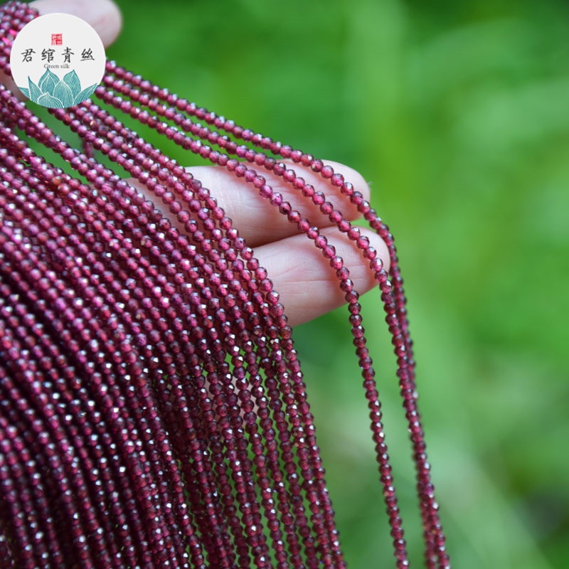 Chuỗi Hạt Đá Burgundy Garnet Tự Nhiên Dùng Làm Vòng Tay diy