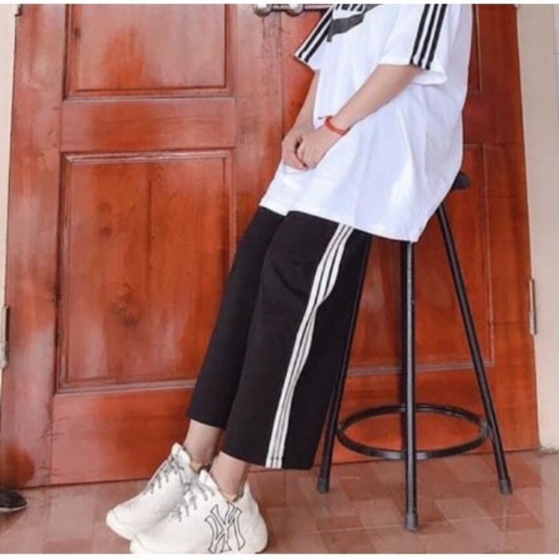 quần 3 sọc ống rộng