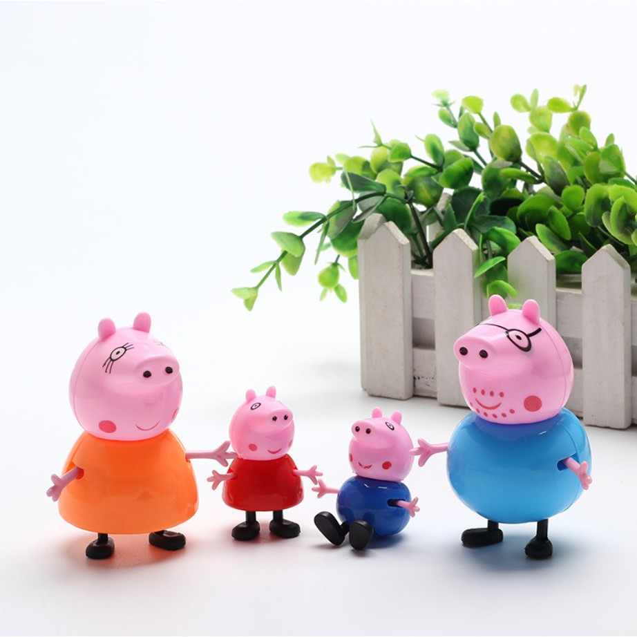 Túi 4 lợn Peppa Pig trang trí bánh kem, heo Peppa Pig