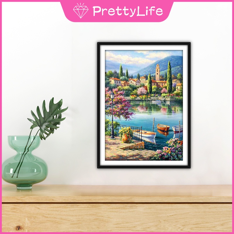 Bộ tranh đính đá 5D họa tiết phong cảnh Paris độc đáo kích thước 30x40cm diy dùng trang trí nhà cửa