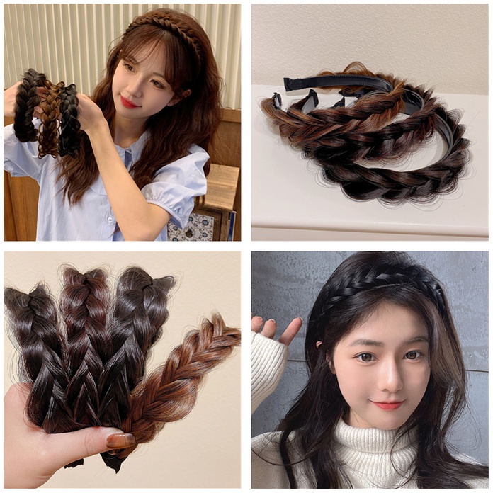 Băng Đô Kiểu Tóc Giả Thắt Bím Đơn Giản Thời Trang Cho Nữ