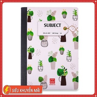 Sổ bìa bồi Hồng Hà Subject A4 260 trang 4587, sổ giáo án may gáy