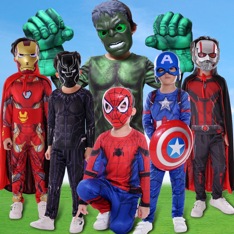 Bộ Áo Choàng Siêu Nhân Kiếm Khiên Găng Captain Ironman Spiderman Batman Cosplay - Bat Iron Spider man Nhện Dơi Cloak Set