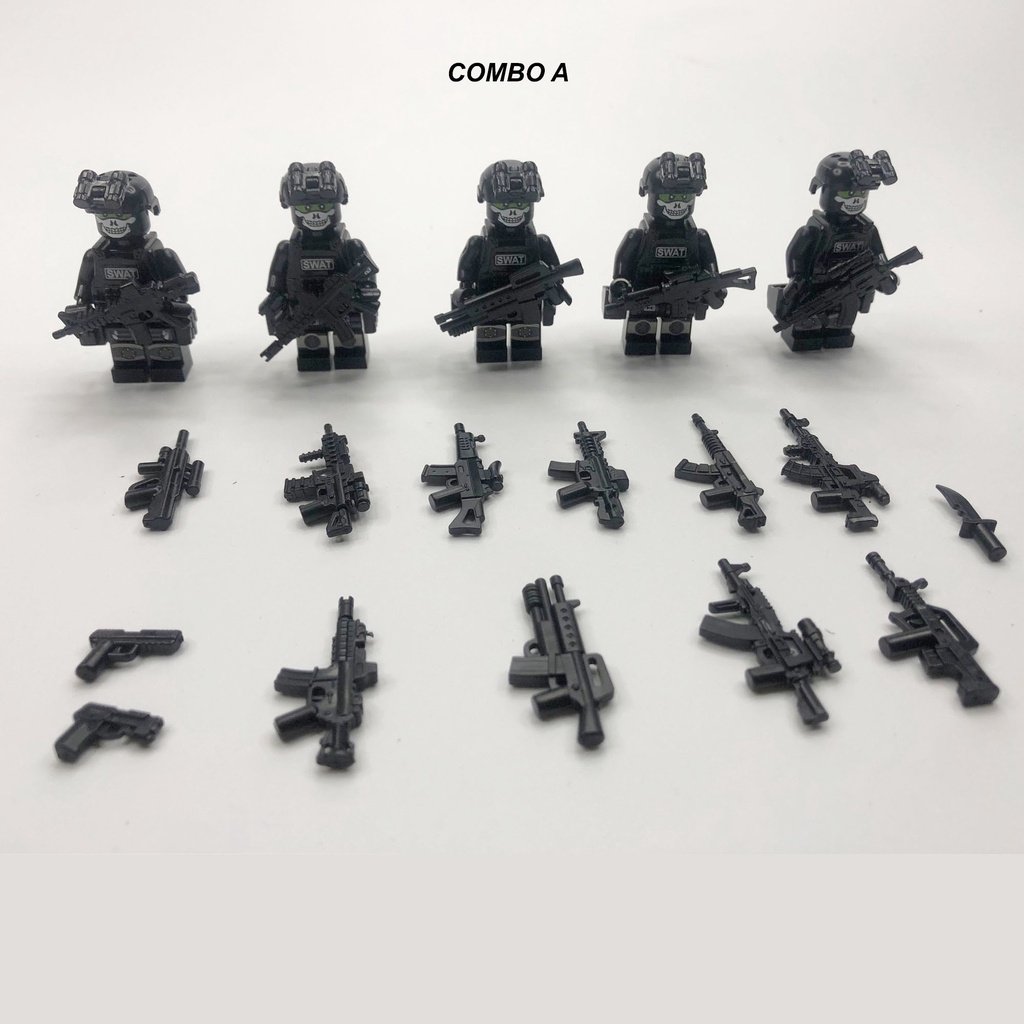 Đồ chơi lắp ráp minifigures swat army , mô hình lắp ghép quân sự - Combo Ghost team