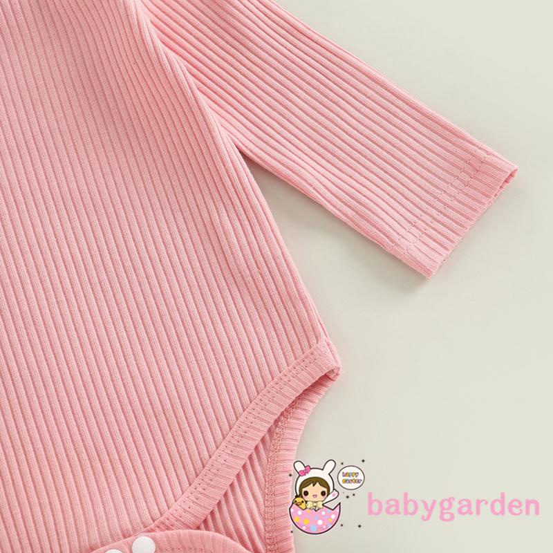 Bộ Áo Liền Quần Tay Dài Ống Loe Kèm Băng Đô In Hoa Thời Trang Cho Bé Gái 0-18 Tháng Tuổi