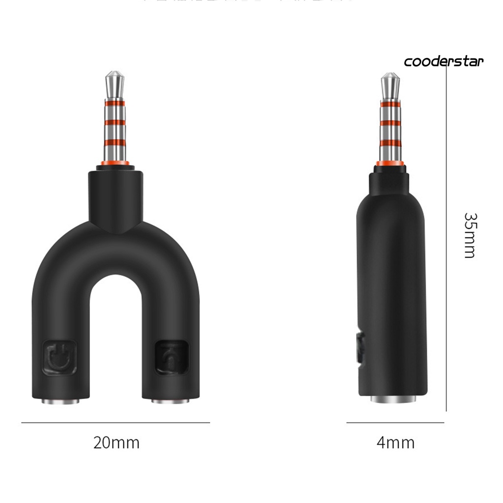 Đầu chia âm thanh hình chữ U 3.5mm cho điện thoại thông minh MP3 MP4