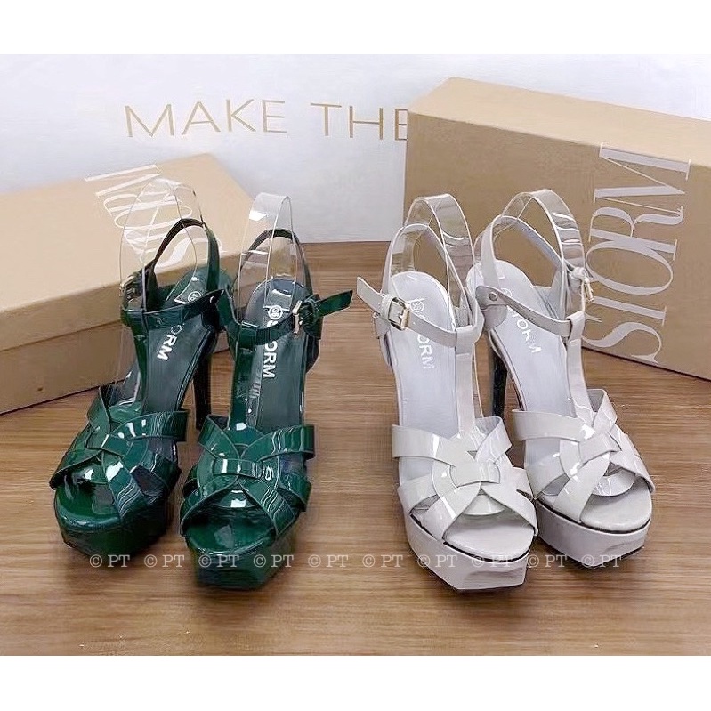 Sandal Đế Đúp 2 Màu Ghi Xanh Full Size 35-39 - By Anh Dinh Phuong