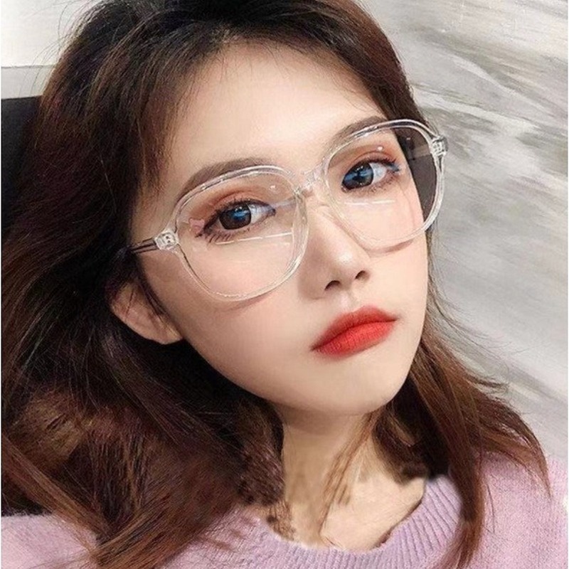 (JIUERBA) Kính Mát Gọng Trong Suốt Chống Ánh Sáng Xanh Lam Hồng Thời Trang Phong Cách INS Hàn Quốc