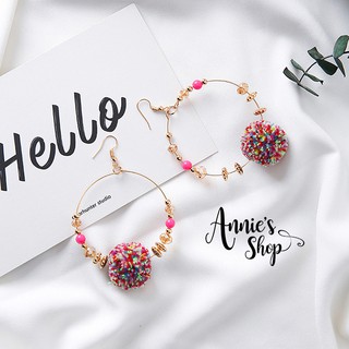 BF061 Khuyên tai tròn thời trang Hàn Quốc cao cấp Bae Korea Handmade