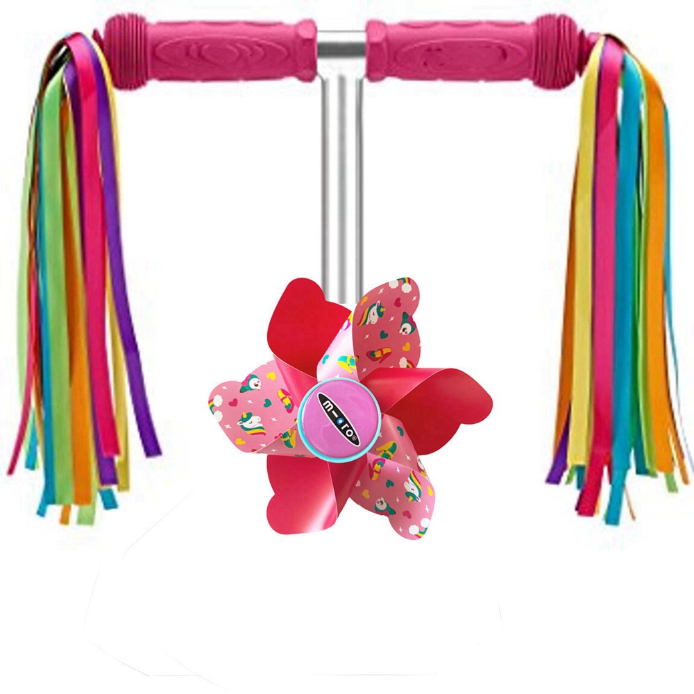 Set 2 Dây Tua Rua Nhiều Màu Trang Trí Tay Lái Xe Đạp/Xe Scooter Cho Bé