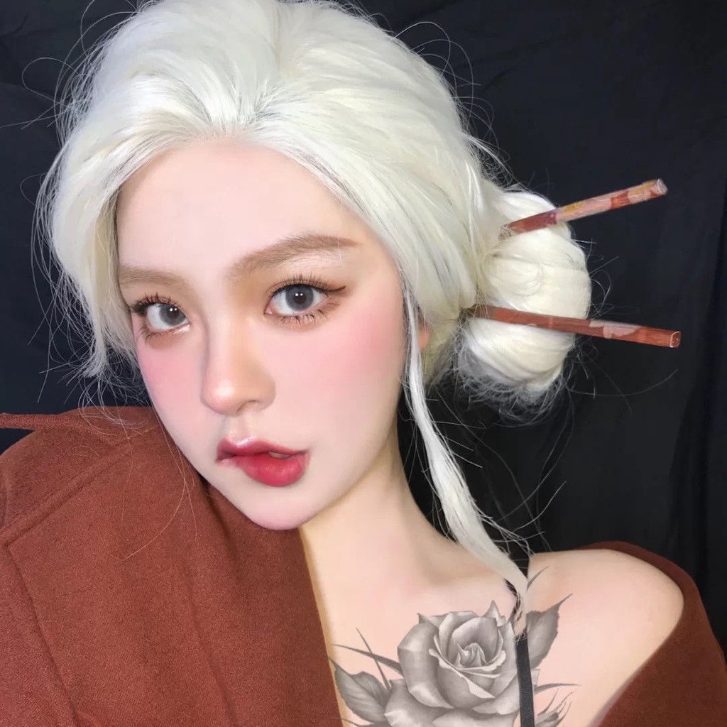 Đầu Giả Dài Bằng Lông Vũ Tự Nhiên Màu Be Thời Trang Dành Cho Nữ