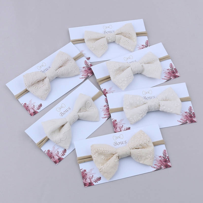 Băng Đô Đính Nơ Màu Trơn Dễ Thương Cho Bé Gái