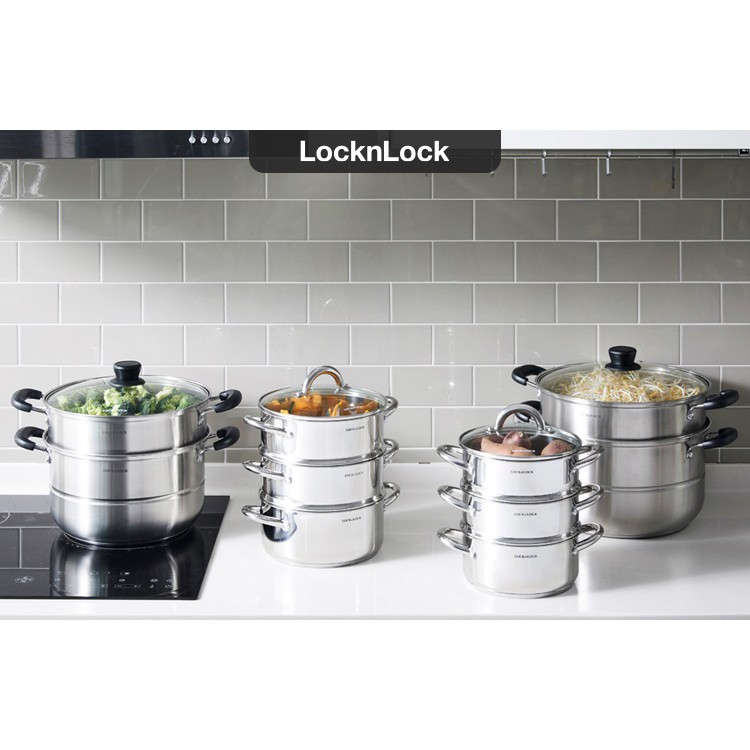 Bộ nồi hấp Lock&amp;Lock Steamer Pot size 26cm/28cm LLH1262 LLH1282