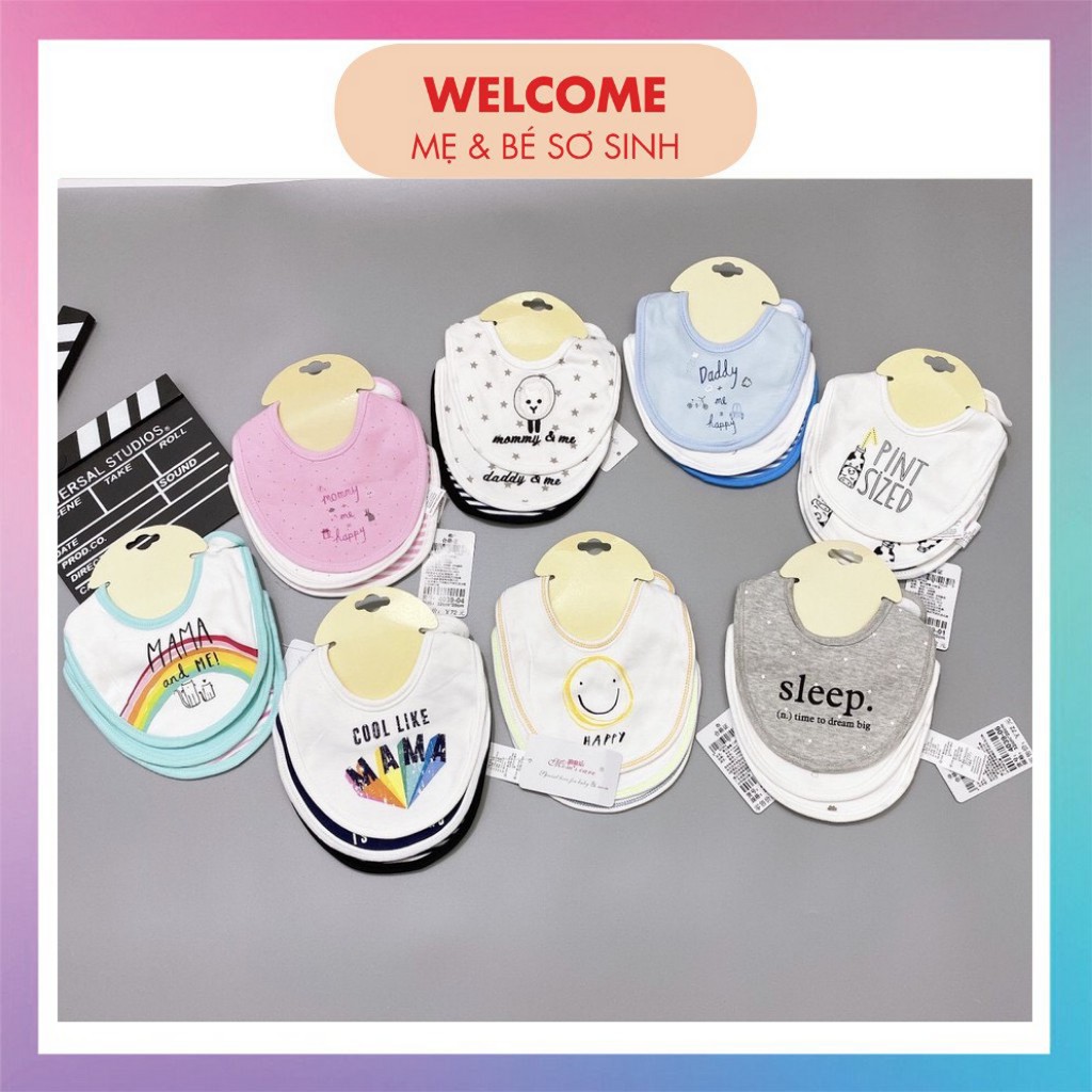 Set 3 yếm tròn trẻ em Momcare mẫu mới 2020
