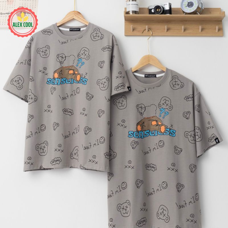 Áo thun nam nữ áo phông nam tay lỡ cổ tròn chất cotton co giãn 4 chiều hình SP-24 ALEX COOL